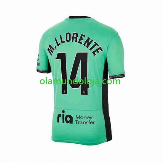 Camisola Atlético Madrid 2 Marcos Llorente 14 Homem Equipamento Terceiro 2023-2024 Manga Curta